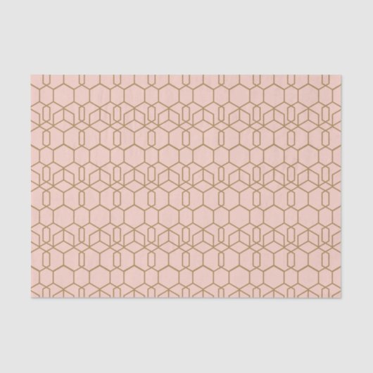 Peach Blush & Gold Modern Boho Geometric Glam Seidenpapier (Vorderseite)