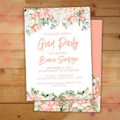 Peach Blush Ivory Abschluss Grad Party Einladung