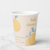 Peach Blush Lemon Citrus Fruity Bold Baby Dusche Pappbecher (Rückseite)
