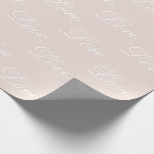 Peach Blush Liebe Immer Hochzeit Geschenkpapier (Ecke)