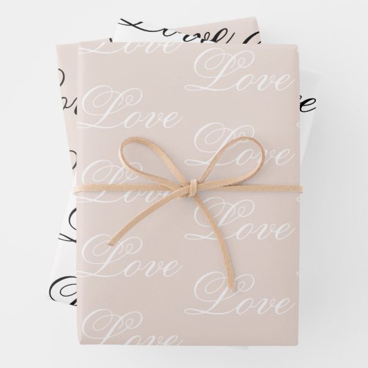 Peach Blush Liebe Immer Hochzeit Geschenkpapier Set (Beispiel)