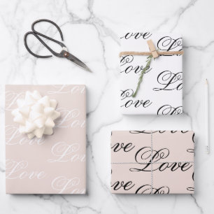 Peach Blush Liebe Immer Hochzeit Geschenkpapier Set