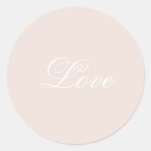 Peach Blush Liebe Immer Hochzeit Runder Aufkleber (Vorderseite)