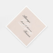 Peach Blush Liebe Immer Hochzeit Serviette (Ecke)