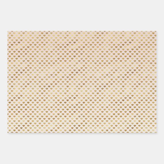 Peach Blush Ombre Gold Glitzy Herz Geschenkpapier Set (Vorderseite 3)