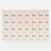Peach Blush Ombre Gold Glitzy Herz Geschenkpapier Set (Vorderseite 2)
