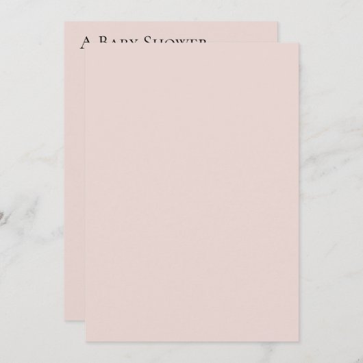 Peach Blush Pink Flamingo Baby Dusche Einladung (Vorne/Hinten)