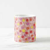Peach Blush Pink Floral Illustration Muster Kaffeetasse (Mittel)