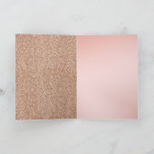 Peach Blush Pink Ombre Gold Confetti Karte (Innenseite)
