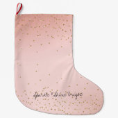 Peach Blush Pink Ombre Gold Glitzer Confetti       Großer Weihnachtsstrumpf (Vorderseite)