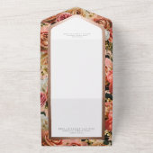 Peach Blush & Pink Rustikale Rose Abendessen All In One Einladung (Außenbereich)