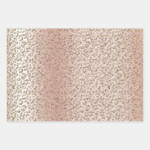 Peach Blush Rose Gold Glitzer Animal Prints Geschenkpapier Set (Vorderseite 2)