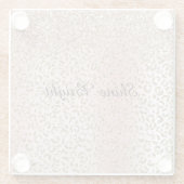 Peach Blush Rose Gold Glitzer Leopard Print Glasuntersetzer (Rückseite)