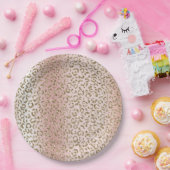 Peach Blush Rose Gold Glitzer Leopard Print Pappteller (Party)