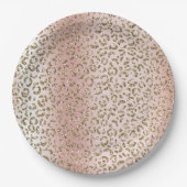 Peach Blush Rose Gold Glitzer Leopard Print Pappteller (Vorderseite)