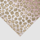Peach Blush Rose Gold Glitzer Leopard Print Seidenpapier (Detail)