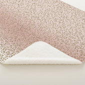 Peach Blush Rose Gold Glitzer Leopard Sherpadecke (3/4)