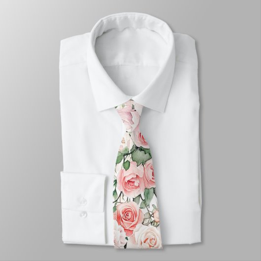 Peach Blush Rose Neck Tie Krawatte (Gebunden)