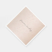 Peach Blush Subtile Floral Brautparty Serviette (Ecke)