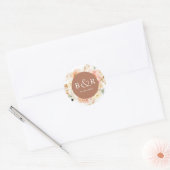 Peach Blush, Terracotta Wedding Envelope / Gefalle Runder Aufkleber (Umschlag)