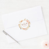 Peach Blush, Terracotta Wedding Envelope / Gefalle Runder Aufkleber (Umschlag)