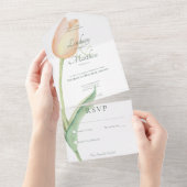 Peach Blush Tulip Solo Modernes Kein Abendessen All In One Einladung (Abreißen)