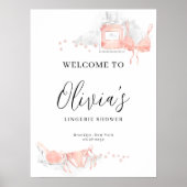Peach Blush Wäsche Brautdusche Willkommen Poster (Vorne)
