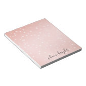 Peach Blush White Bokeh Confetti Notizblock (angewinkelt)