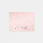 Peach Blush White Bokeh Confetti Post-it Klebezettel (Vorderseite)