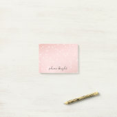Peach Blush White Bokeh Confetti Post-it Klebezettel (Auf Schreibtisch)