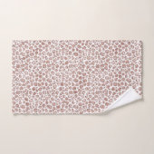 Peach Blush White Leopard Print Glitzer       Badhandtuch Set (Handtuch)