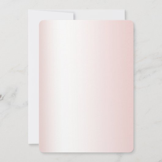 Peach Blush White Wedding Einladung (Rückseite)