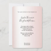 Peach Blush White Wedding Einladung (Vorderseite)