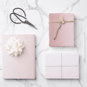 Peach Blush White Wedding Geschenkpapier Set