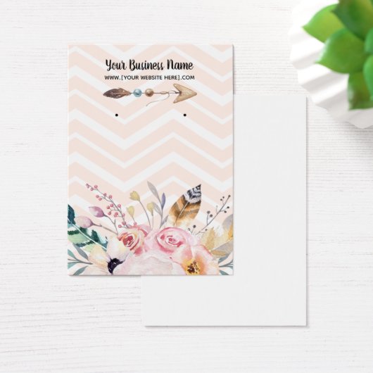 Peach Boho Blume Arrow Earring Display Cards (Schreibtisch)