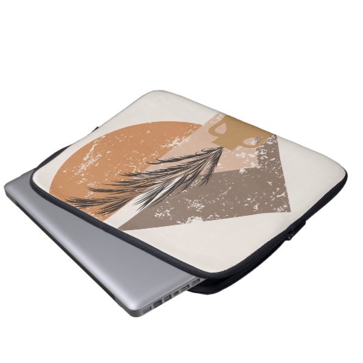 Peach Boho Canvas Print Laptopschutzhülle (Vorne Knopf)