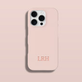 Peach Boho Double Layer Simple Initial Monogram iPhone 15 Hülle