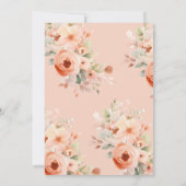 Peach Boho Floral Brautparty Einladung (Rückseite)