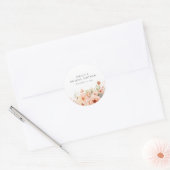 Peach Boho Floral Brautparty Runder Aufkleber (Umschlag)
