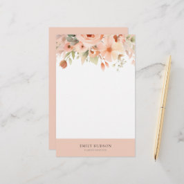 Peach Boho Floral Briefpapier