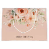 Peach Boho Floral Große Geschenktüte (Vorderseite)