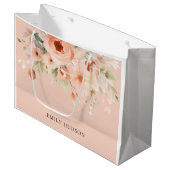 Peach Boho Floral Große Geschenktüte (Vorderseite Schrägansicht)