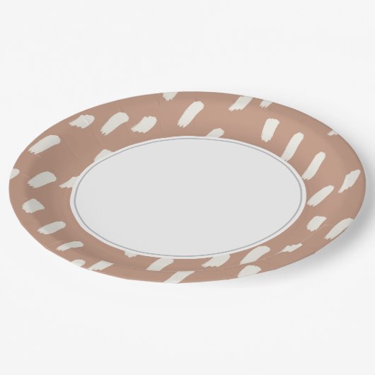 Peach Boho Pappteller (Schrägansicht)