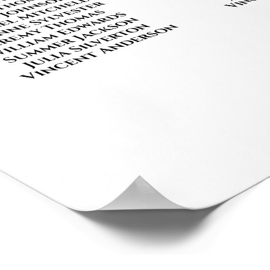 Peach Boho Rose 24 Tabelle Hochzeitstabelle Poster (Ecke)