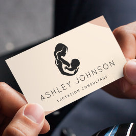 Peach Boho Stilllegungsberaterin Mutter Silhouette Visitenkarte