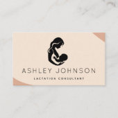 Peach Boho Stilllegungsberaterin Mutter Silhouette Visitenkarte (Vorderseite)