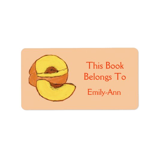 Peach Book Label Adressaufkleber (Vorne)
