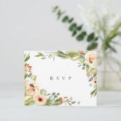 Peach Botanical Frame Wedding RSVP Song Anfrage Einladungspostkarte (Stehend Vorderseite)