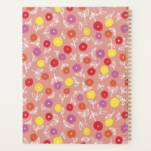 Peach Botanical Peach Floral 2024 Planer (Rückseite)