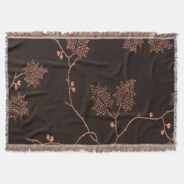 Peach Botanical Throw Blanket Decke